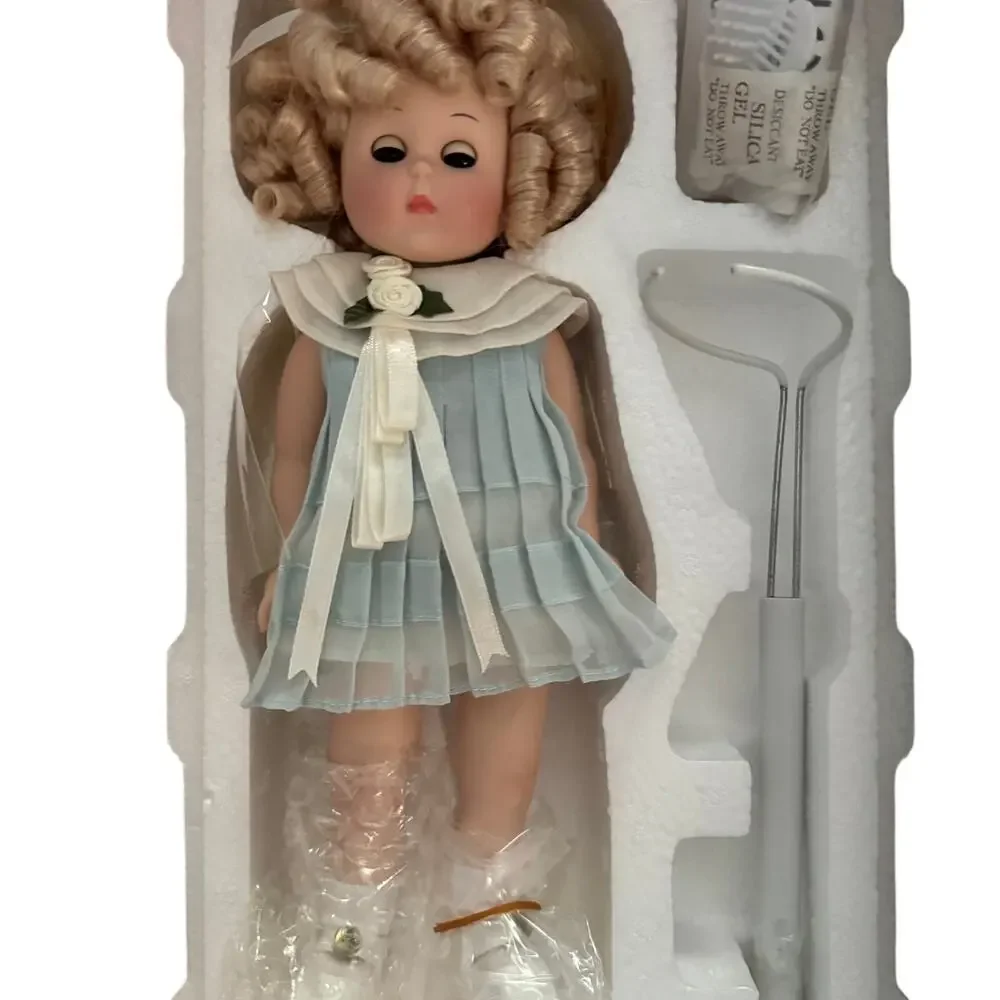 Danbury Mint Shirley Temple “Ginny” Doll Vintage Collectible Blue Dress COA